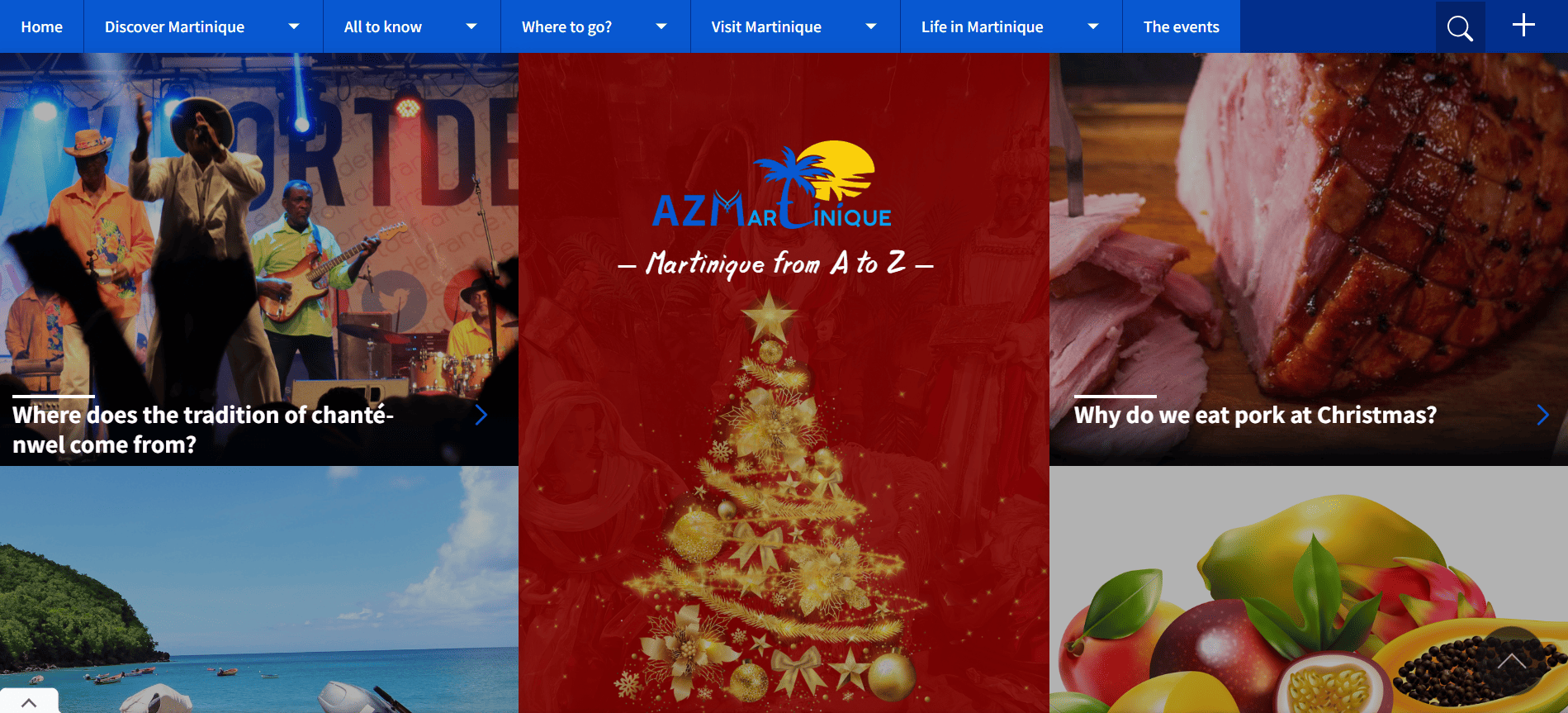Screenshot of the website AZ Martinique