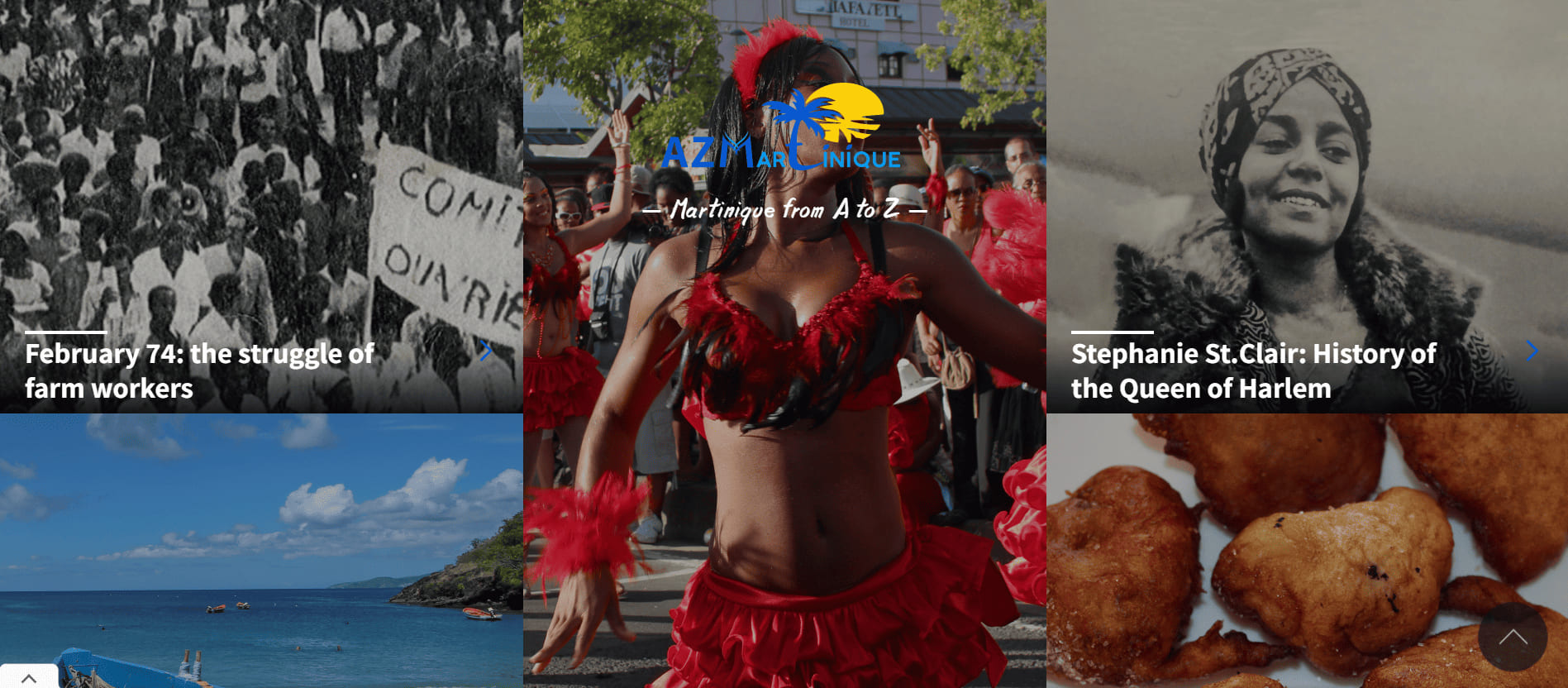 AZ Martinique screenshot of homepage