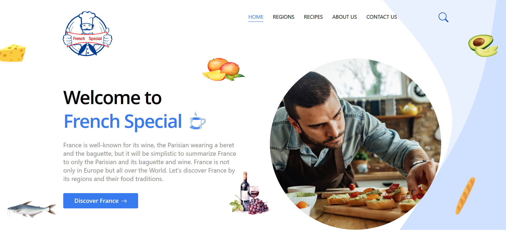 French Special screenshot of homepage