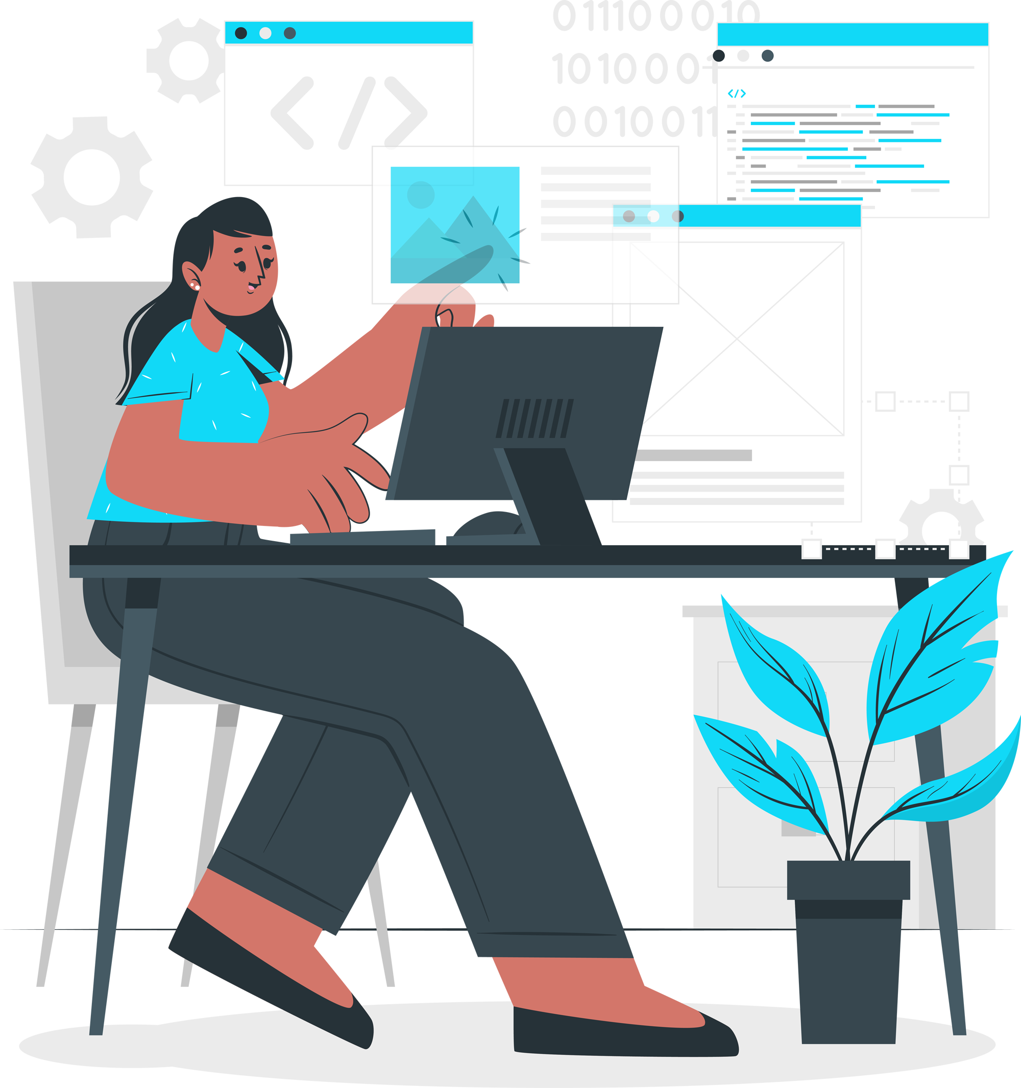 illustration of webmaster working on laptop